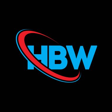HBW logosu. HBW mektubu. HBW harf logosu tasarımı. Çember ve büyük harfli monogram logosuna bağlı HBW logosu. Teknoloji, iş ve emlak markası için HBW tipografisi.