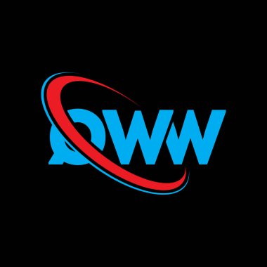 QWW logosu. QWW mektubu. QWW harfli logo tasarımı. Çember ve büyük harfli monogram logosuyla birleştirilmiş QWW logosu. QWW teknoloji, iş ve gayrimenkul markası tipografisi.