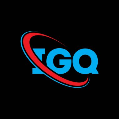 IGQ logosu. IGQ mektubu. IGQ harf logosu tasarımı. Daireye ve büyük harfli monogram logosuna bağlı ilk IGQ logosu. Teknoloji, iş ve emlak markası için IGQ tipografisi.