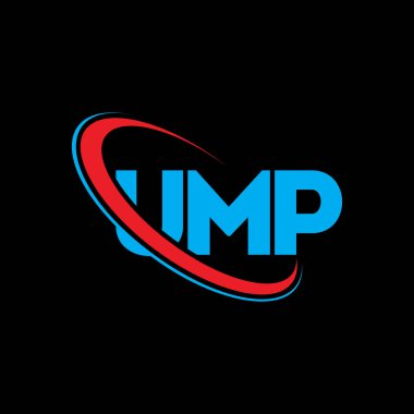 UMP logosu. UMP mektubu. UMP harfi logo tasarımı. Çember ve büyük harfli monogram logosuna bağlı ilk UMP logosu. UMP teknoloji, iş ve emlak markası tipografisi.