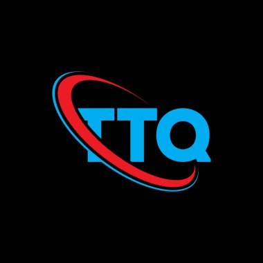 TTQ logosu. TTQ mektubu. TTQ harf logosu tasarımı. Çember ve büyük harfli monogram logosuna bağlı TTQ logosu. Teknoloji, iş ve emlak markası için TTQ tipografisi.