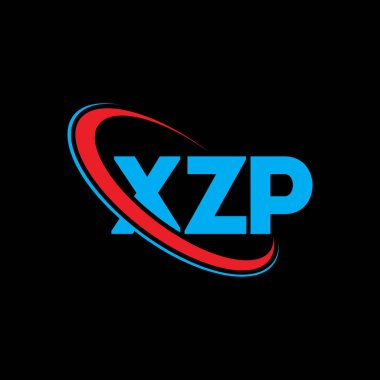 XZP logosu. XZP harfi. XZP harf logosu tasarımı. Çember ve büyük harfli monogram logosuna bağlı XZP logosu. Teknoloji, iş ve emlak markası için XZP tipografisi.