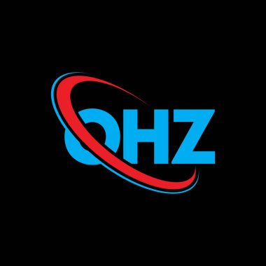 OHZ logosu. OHZ harfi. OHZ harf logosu tasarımı. Çember ve büyük harfli monogram logosuna bağlı baş harfler OHZ logosu. Teknoloji, iş ve emlak markası için OHZ tipografisi.