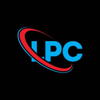 LPC logosu. LPC mektubu. LPC harf logosu tasarımı. Çember ve büyük harfli monogram logosuna bağlı ilk LPC logosu. Teknoloji, iş ve emlak markası için LPC tipografisi.