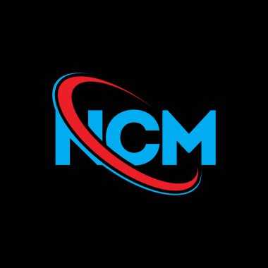 NCM logosu. NCM mektubu. NCM mektup logosu tasarımı. Çember ve büyük harfli monogram logosuna bağlı baş harfler NCM logosu. Teknoloji, iş ve emlak markası için NCM tipografisi.