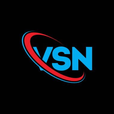 VSN logosu. VSN mektubu. VSN harf logosu tasarımı. Çember ve büyük harfli monogram logosuna bağlı baş harfler VSN logosu. Teknoloji, iş ve emlak markası için VSN tipografisi.