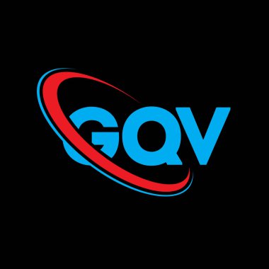GQV logosu. GQV mektubu. GQV harf logosu tasarımı. Çember ve büyük harfli monogram logosuyla birleştirilmiş GQV logosu. Teknoloji, iş ve emlak markası için GQV tipografisi.