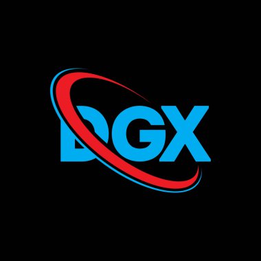 DGX logosu. DGX mektubu. DGX harf logosu tasarımı. Daire ve büyük harfli monogram logosuna bağlı baş harfler. Teknoloji, iş ve emlak markası için DGX tipografisi.