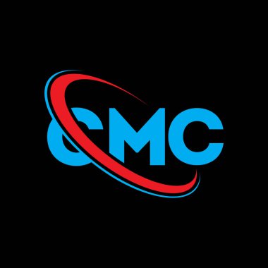 CMC logosu. CMC mektubu. CMC harf logosu tasarımı. Çember ve büyük harfli monogram logosuna bağlı baş harfler. Teknoloji, iş ve emlak markası için CMC tipografisi.