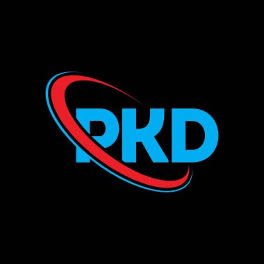 PKD logosu. PKD mektubu. PKD harf logosu tasarımı. Çember ve büyük harfli monogram logosuna bağlı PKD logosu. Teknoloji, iş ve emlak markası için PKD tipografisi.