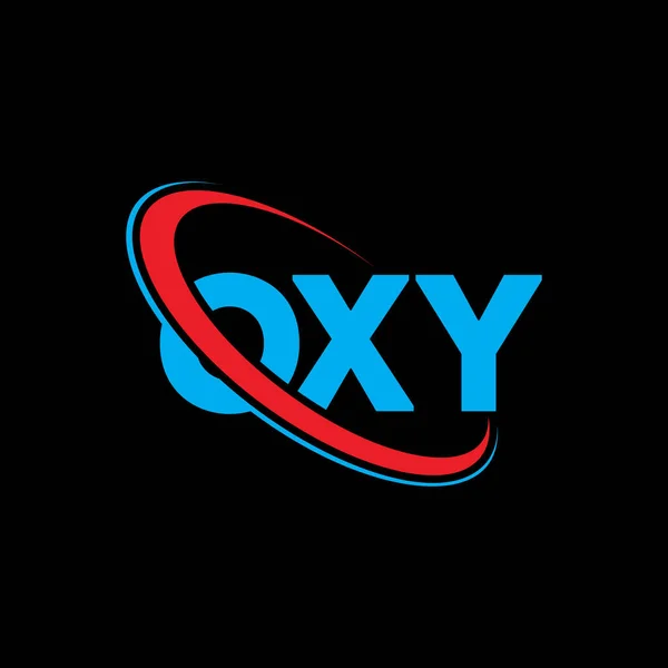 Oksikodon logosu. Öksürük mektubu. OXY harf logosu tasarımı. Çember ve büyük harfli monogram logosuna bağlı baş harfler OXY logosu. Teknoloji, iş ve emlak markası için OXY tipografisi.