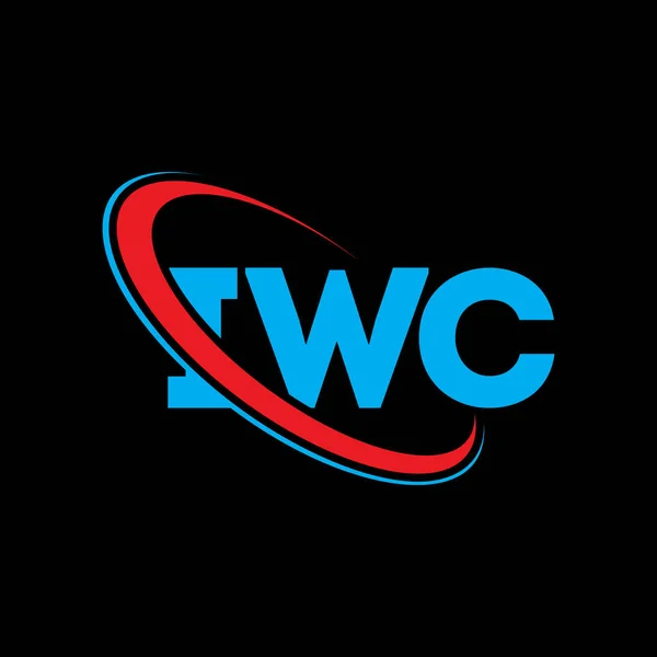 Iwc Logosu Iwc Mektubu Iwc Mektup Logosu Tasarımı Çember Büyük — Stok Vektör