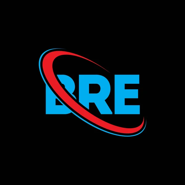 Bre Bre Bre 디자인 Bre 로고는 대문자 로고와 연결되어 부동산 — 스톡 벡터