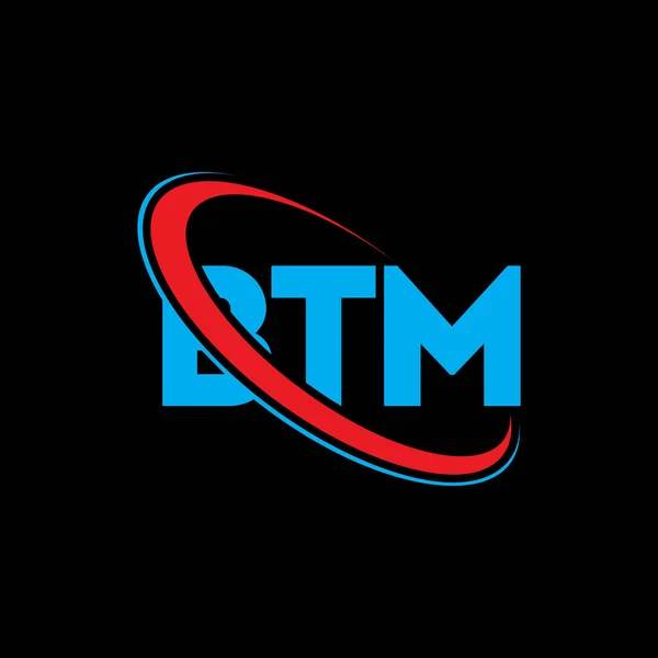 Btm Logo Btm Letter Btm Letter Logo Design Initials Btm — Stock Vector