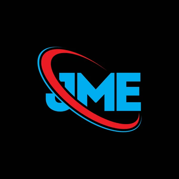 Jmeロゴ Jmeの手紙 Jmeレターロゴデザイン 初期のJmeロゴはサークルロゴと大文字のモノグラムロゴにリンクされています テクノロジー ビジネス 不動産ブランドのためのJmeタイポグラフィ — ストックベクタ