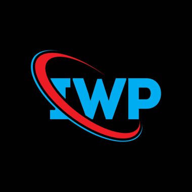 IWP logosu. IWP mektubu. IWP mektup logosu tasarımı. Çember ve büyük harfli monogram logosuna bağlı ilk IWP logosu. Teknoloji, iş ve emlak markası için IWP tipografisi.