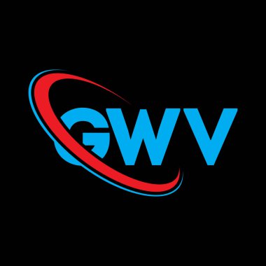 GWV logosu. GWV mektubu. GWV harf logosu tasarımı. Çember ve büyük harfli monogram logosuyla birleştirilmiş GWV logosu. Teknoloji, iş ve emlak markası için GWV tipografisi.