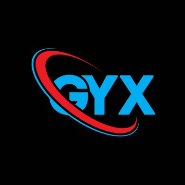 GYX logosu. GYX mektubu. GYX harf logosu tasarımı. Çember ve büyük harfli monogram logosuyla birleştirilmiş GYX logosu. Teknoloji, iş ve emlak markası için GYX tipografisi.