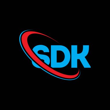 SDK logosu. SDK mektubu. SDK harf logosu tasarımı. Çember ve büyük harfli monogram logosuna bağlı SDK logosu. Teknoloji, iş ve emlak markası için SDK tipografisi.