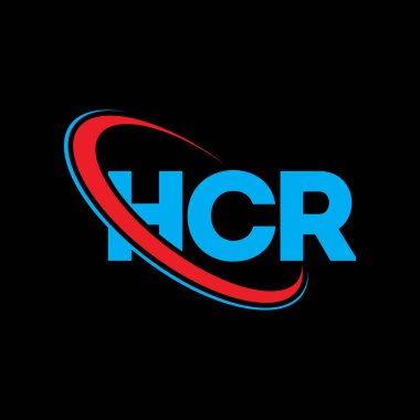 HCR logosu. HCR mektubu. HCR harf logosu tasarımı. Çember ve büyük harfli monogram logosuna bağlı HCR logosu. Teknoloji, iş ve emlak markası için HCR tipografisi.