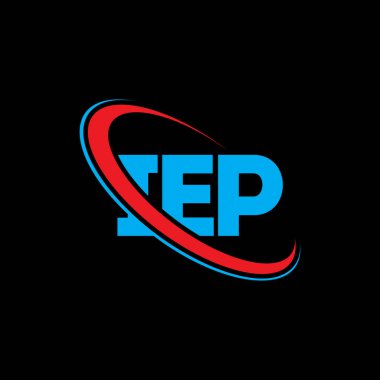 IEP logosu. IEP mektubu. IEP harf logosu tasarımı. Daireye ve büyük harfli monogram logosuna bağlı ilk IEP logosu. Teknoloji, iş ve emlak markası için IEP tipografisi.