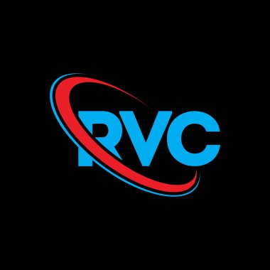 Karavan logosu. RVC mektubu. RVC harf logosu tasarımı. Çember ve büyük harfli monogram logosuna bağlı RVC logosu. Teknoloji, iş ve emlak markası için RVC tipografisi.