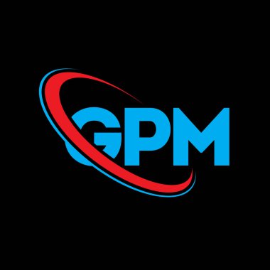 GPM logosu. GPM mektubu. GPM harfi logo tasarımı. Çember ve büyük harfli monogram logosuna bağlı ilk GPM logosu. Teknoloji, iş ve emlak markası için GPM tipografisi.