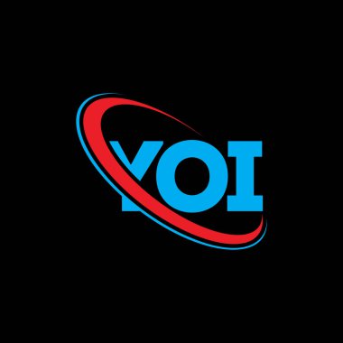 Yol logosu. YOI mektubu. YOI harf logosu tasarımı. Yuvarlak ve büyük harfli monogram logosuna bağlı YOI logosu. Teknoloji, iş ve emlak markası için YOI tipografisi.