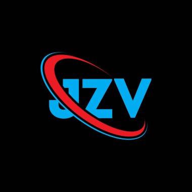 JZV logosu. JZV mektubu. JZV harf logosu tasarımı. Çember ve büyük harfli monogram logosuyla birleştirilmiş JZV logosu. Teknoloji, iş ve emlak markası için JZV tipografisi.