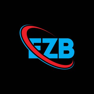EZB logosu. EZB mektubu. EZB harfli logo tasarımı. Çember ve büyük harfli monogram logosuna bağlı baş harfler EZB logosu. Teknoloji, iş ve emlak markası için EZB tipografisi.