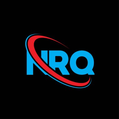 NRQ logosu. NRQ mektubu. NRQ harfi logo tasarımı. Çember ve büyük harfli monogram logosuna bağlı NRQ logosu. Teknoloji, iş ve emlak markası için NRQ tipografisi.