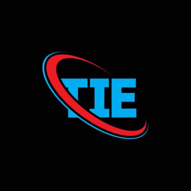 TIE logosu. Tel mektup. TIE mektup logosu tasarımı. Çember ve büyük harfli monogram logosuna bağlı TIE logosu. Teknoloji, iş ve emlak markası için TIE tipografisi.