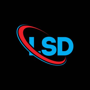 LSD logosu. LSD mektubu. LSD mektup logosu tasarımı. Çember ve büyük harfli monogram logosuna bağlı ilk LSD logosu. Teknoloji, iş ve emlak markası için LSD tipografisi.