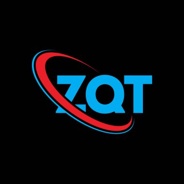 ZQT logosu. ZQT harfi. ZQT harf logosu tasarımı. Çember ve büyük harfli monogram logosuna bağlı baş harfler ZQT logosu. Teknoloji, iş ve emlak markası için ZQT tipografisi.