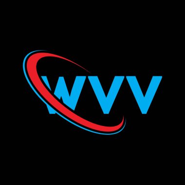 WVV logosu. WVV mektubu. WVV mektup logosu tasarımı. Çember ve büyük harfli monogram logosuna bağlı WVV logosu. Teknoloji, iş ve emlak markası için WVV tipografisi.