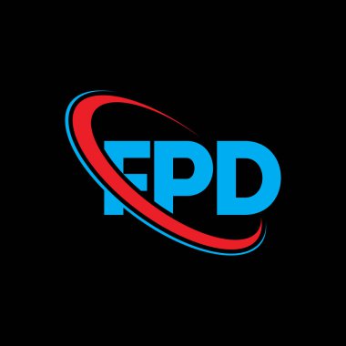 FPD logosu. FPD mektubu. FPD mektup logosu tasarımı. Çember ve büyük harfli monogram logosuna bağlı FPD logosunun baş harfleri. Teknoloji, iş ve emlak markası için FPD tipografisi.