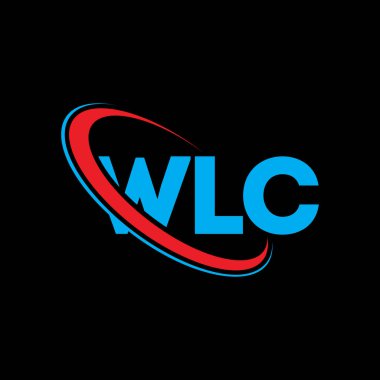 WLC logosu. WLC mektubu. WLC harf logosu tasarımı. Çember ve büyük harfli monogram logosuna bağlı WLC logosu. Teknoloji, iş ve emlak markası için WLC tipografisi.