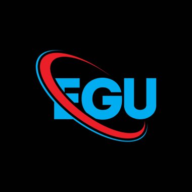EGU logosu. EGU mektubu. EGU harf logosu tasarımı. Çember ve büyük harfli monogram logosuyla EGU logosunun baş harfleri. Teknoloji, iş ve emlak markası için EGU tipografisi.