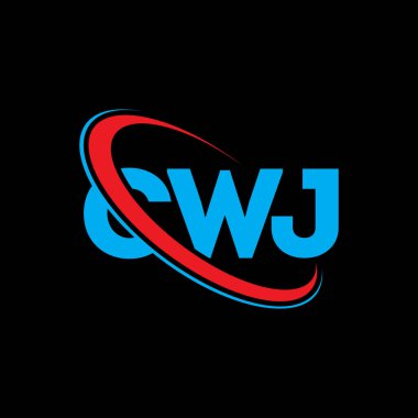 CWJ logosu. CWJ mektubu. CWJ harf logosu tasarımı. Çember ve büyük harfli monogram logosuna bağlı baş harfler. Teknoloji, iş ve emlak markası için CWJ tipografisi.