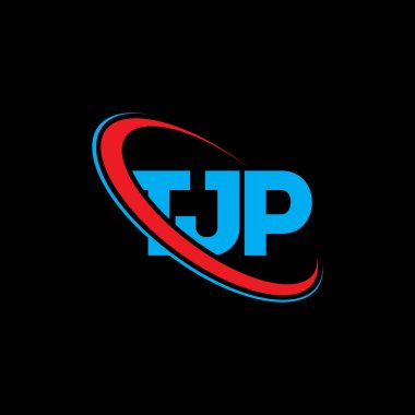 TJP logosu. TJP mektubu. TJP harf logosu tasarımı. Çember ve büyük harfli monogram logosuna bağlı TJP logosu. Teknoloji, iş ve emlak markası için TJP tipografisi.