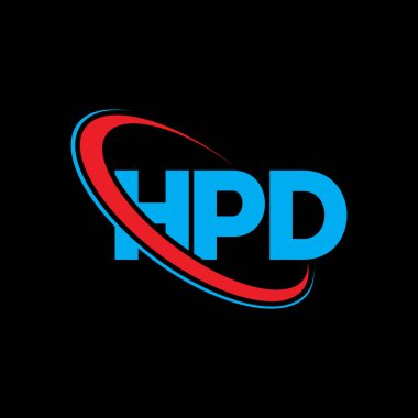 HPD logosu. HPD mektubu. HPD mektup logosu tasarımı. Çember ve büyük harfli monogram logosuna bağlı HPD logosunun baş harfleri. Teknoloji, iş ve emlak markası için HPD tipografisi.