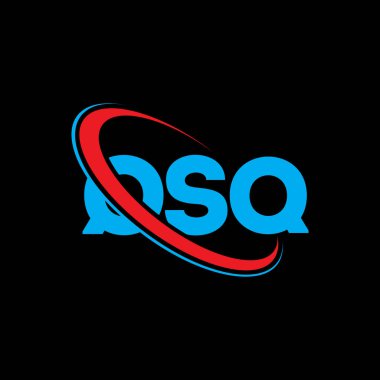 QSQ logosu. QSQ harfi. QSQ harfi logo tasarımı. Çember ve büyük harfli monogram logosuna bağlı QSQ logosu. Teknoloji, iş ve emlak markası için QSQ tipografisi.