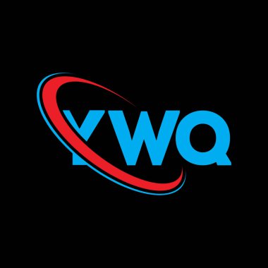 YWQ logosu. YWQ mektubu. YWQ harfli logo tasarımı. Çember ve büyük harfli monogram logosuna bağlı baş harfler YWQ logosu. Teknoloji, iş ve emlak markası için YWQ tipografisi.