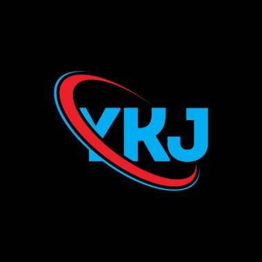 YKJ logosu. YKJ mektubu. YKJ harf logosu tasarımı. Çember ve büyük harfli monogram logosuna bağlı baş harfler YKJ logosu. Teknoloji, iş ve emlak markası için YKJ tipografisi.