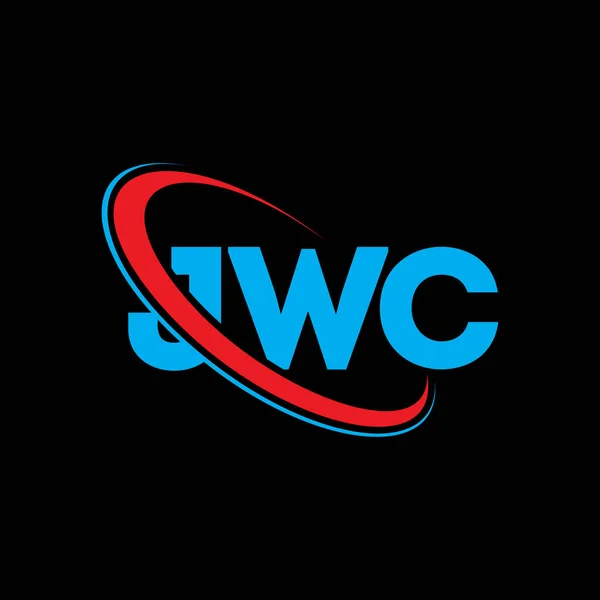 Jwc Logosu Jwc Mektubu Jwc Mektup Logosu Tasarımı Çember Büyük — Stok Vektör
