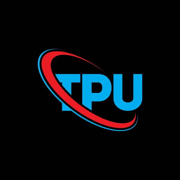 Tpu Logosu Tpu Mektubu Tpu Harf Logosu Tasarımı Çember Büyük — Stok Vektör