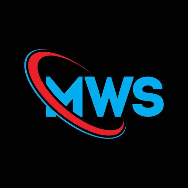 Mws Logosu Mws Mektubu Mws Harf Logosu Tasarımı Çember Büyük — Stok Vektör