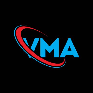 VMA logosu. VMA mektubu. VMA mektup logosu tasarımı. Çember ve büyük harfli monogram logosuna bağlı baş harfler VMA logosu. Teknoloji, iş ve emlak markası için VMA tipografisi.