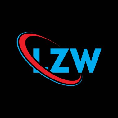 LZW logosu. LZW harfi. LZW harfli logo tasarımı. Çember ve büyük harfli monogram logosuna bağlı ilk LZW logosu. Teknoloji, iş ve emlak markası için LZW tipografisi.