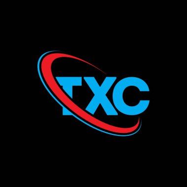 TXC logosu. TXC mektubu. TXC harf logosu tasarımı. Çember ve büyük harfli monogram logosuna bağlı TXC logosu. Teknoloji, iş ve emlak markası için TXC tipografisi.